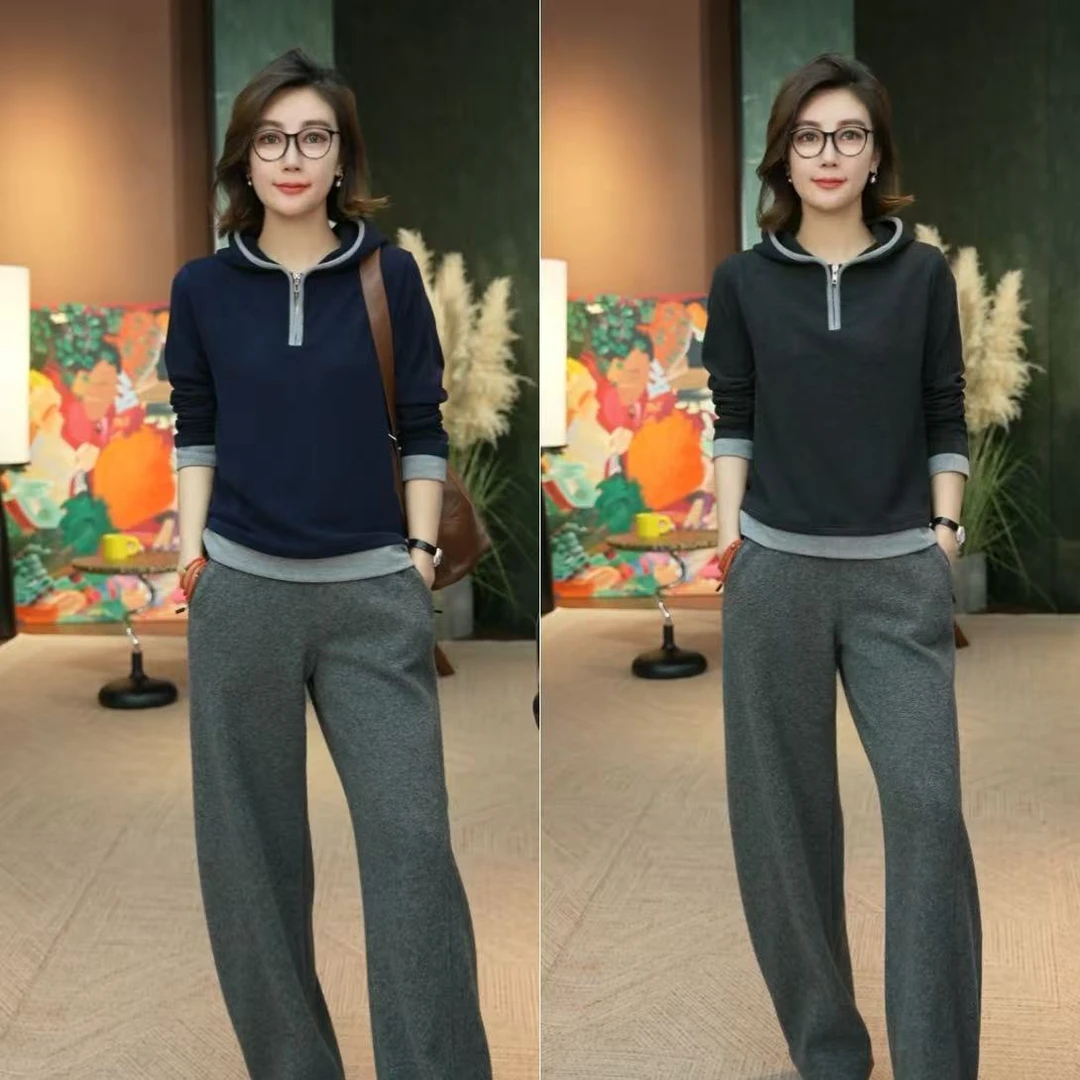 Syan【闲适行者】新款洋气显瘦百搭小众高级休闲针织设计卫衣