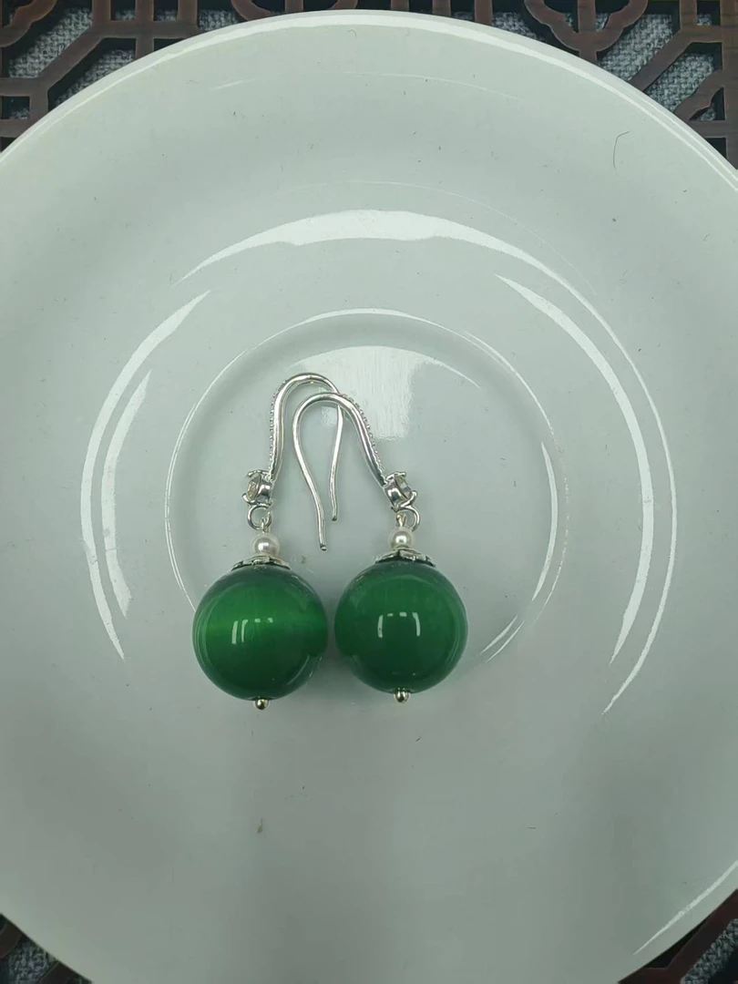 老高的珠宝仓碧玺猫眼石耳坠