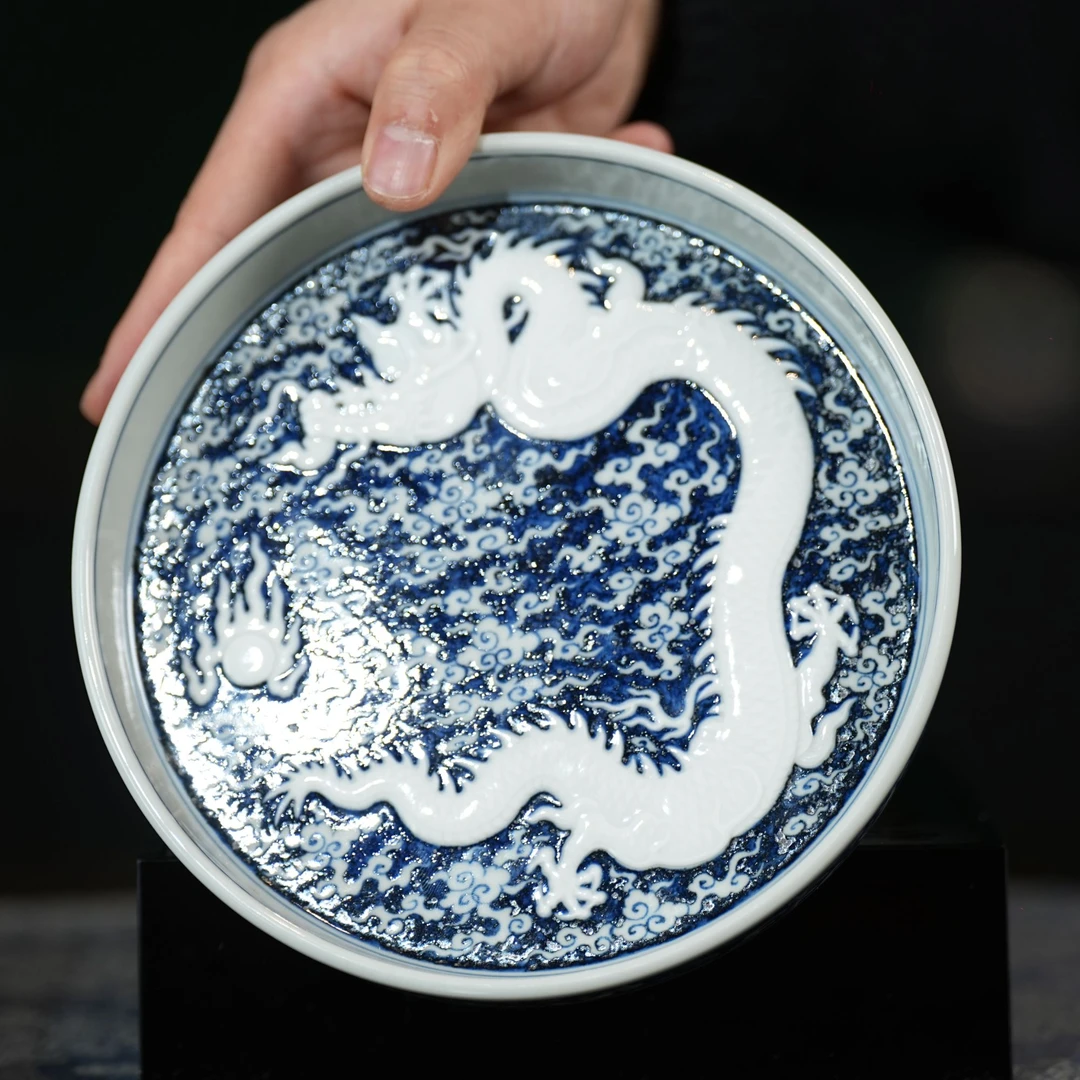 云林匠造丨堆雕龙纹壶承 景德镇瓷器