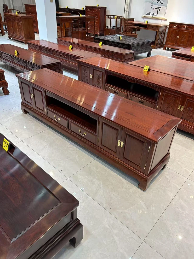 2米素面刺猬紫檀电视柜红木家具储物柜