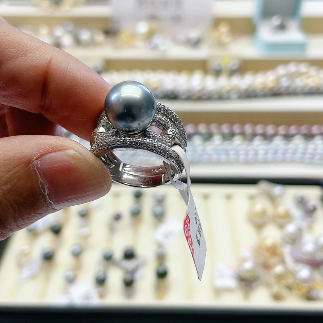 海水珍珠戒指银S925镶嵌