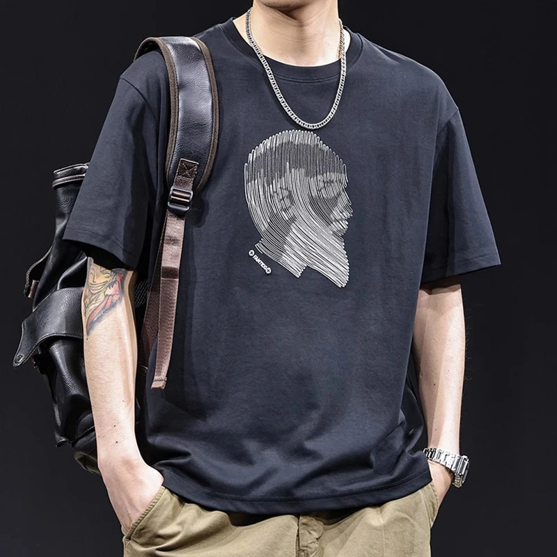 LEIGHZ/雷茨短袖t桖男大码男士夏季半袖宽松潮流印花休闲百搭T恤