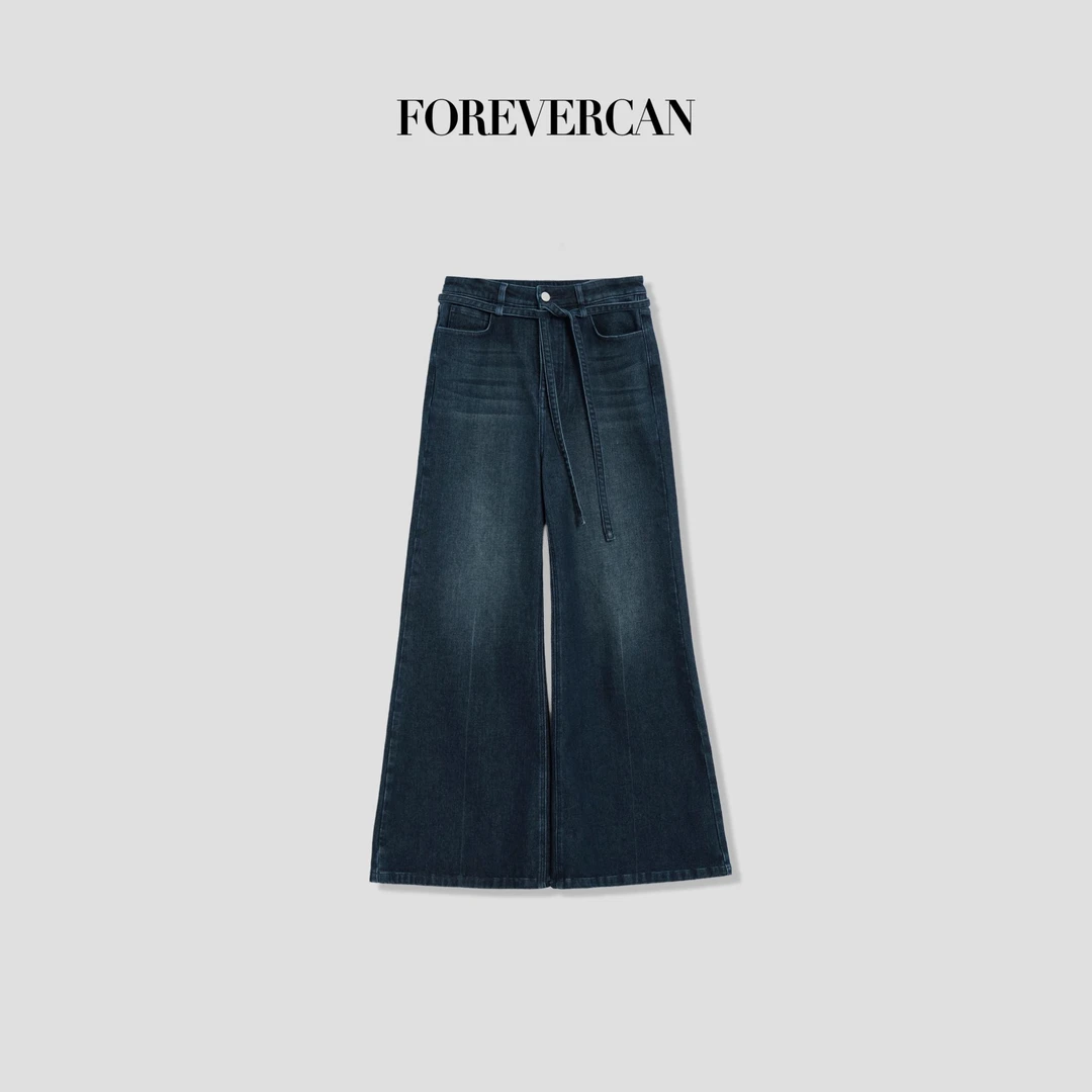 FOREVERCAN“牛仔探戈”土耳其进口软牛仔微喇叭加绒牛仔裤 SP19246