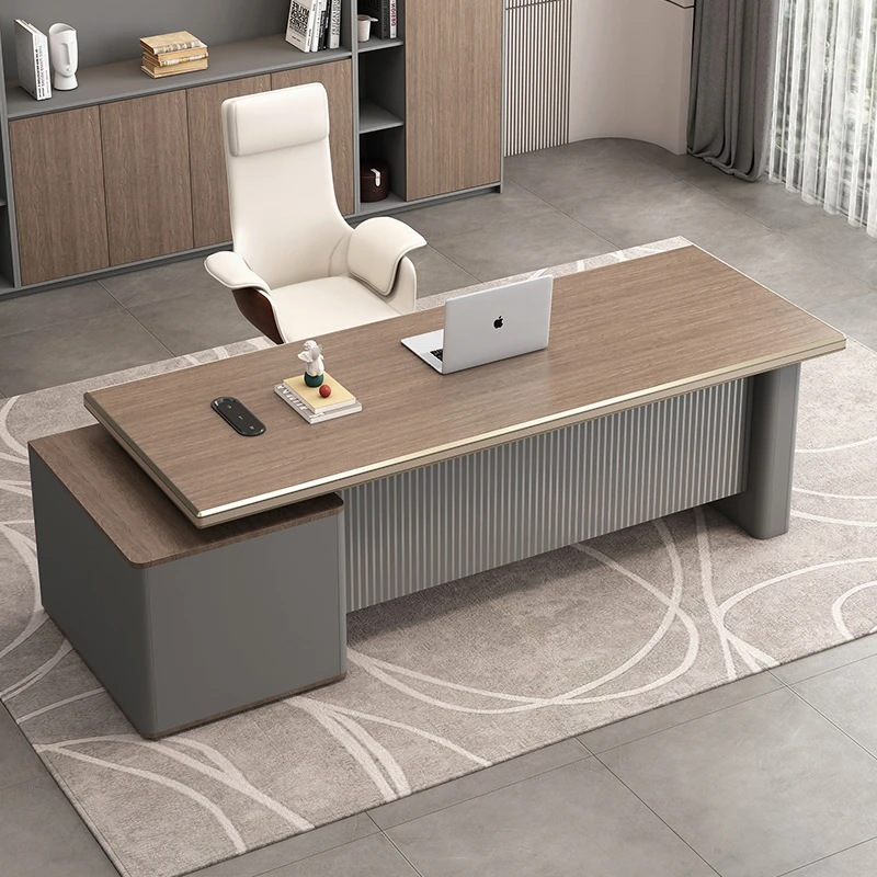 轻奢老板桌办公桌简约现代单人主管经理办公室桌总裁小班台