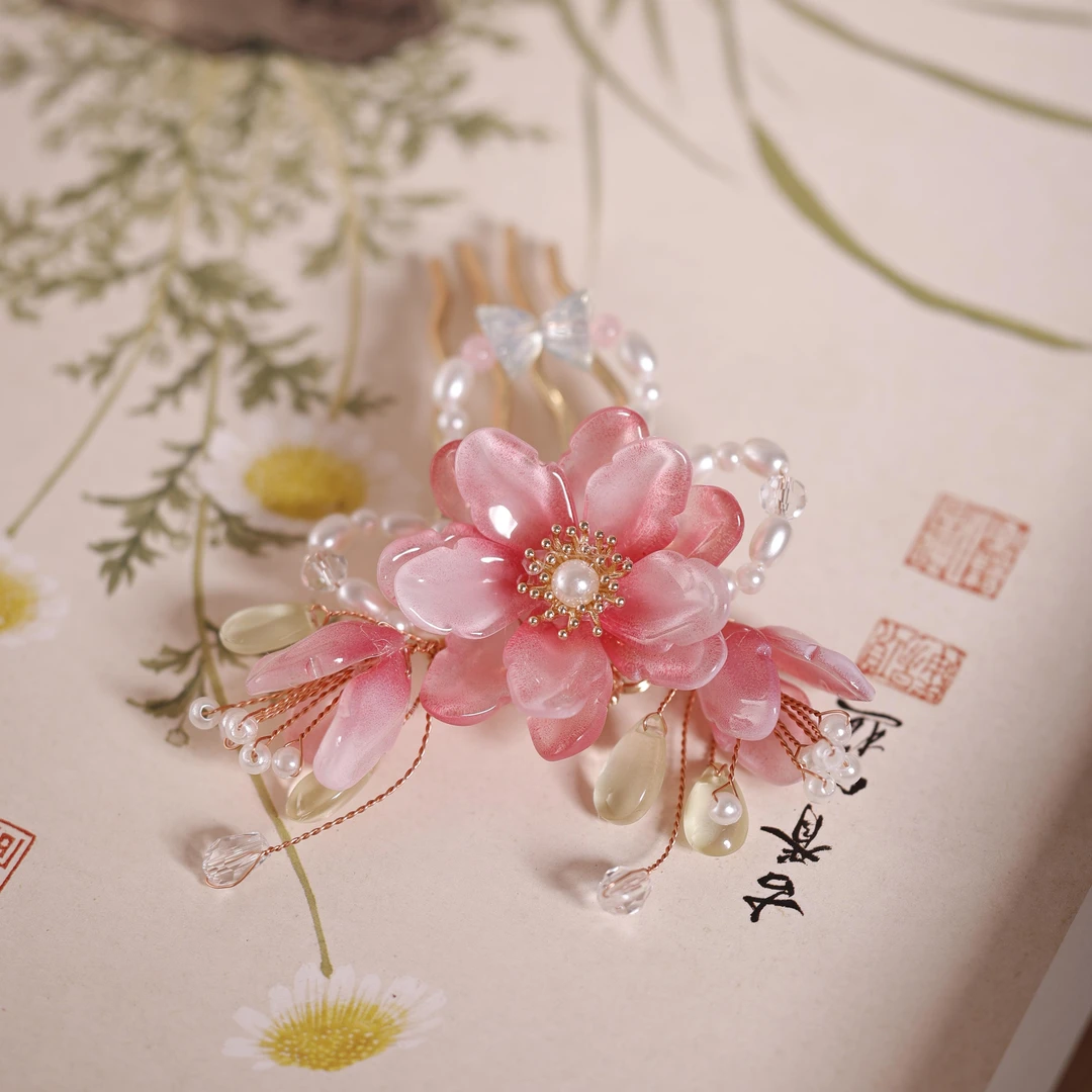 女复古宫廷边夹发夹百搭古典手工仙女发梳