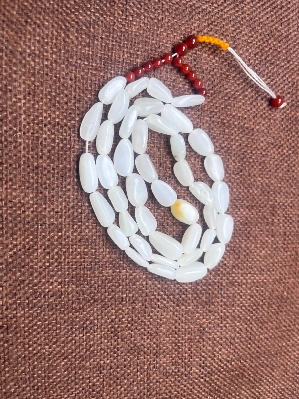 和田玉籽玉原石随形项链42颗