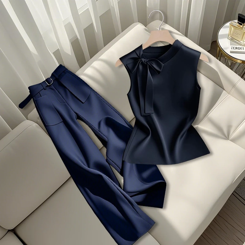 2025夏季新款炸街时尚高级感穿搭一整套洋气显瘦上衣宽松直筒裤子