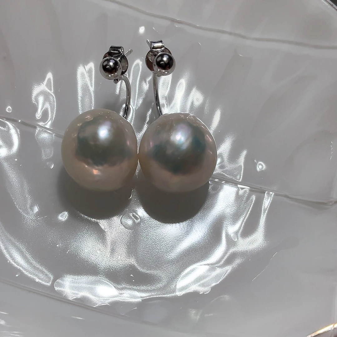 淡水珍珠耳饰银S925镶嵌