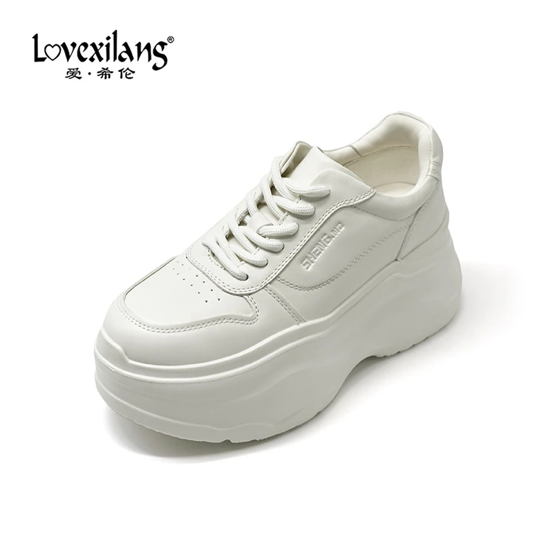 爱希伦老爹鞋春秋季款鞋子厚底增高休闲运动鞋真皮女L2431901X