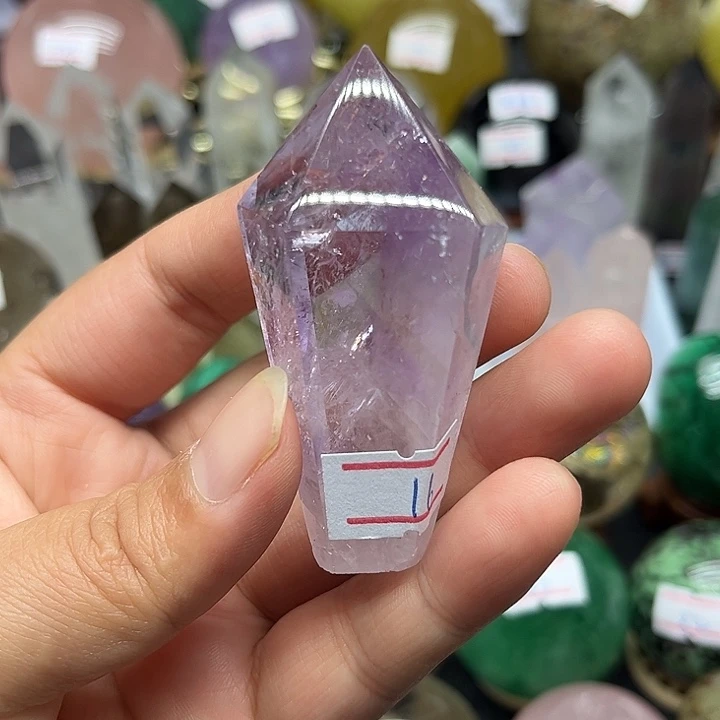 L***a珠宝半成品水晶未镶嵌57克紫水晶柱
