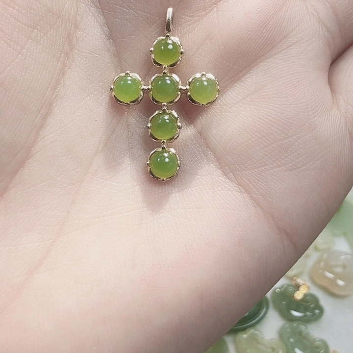 和田玉颈饰银S925镶嵌