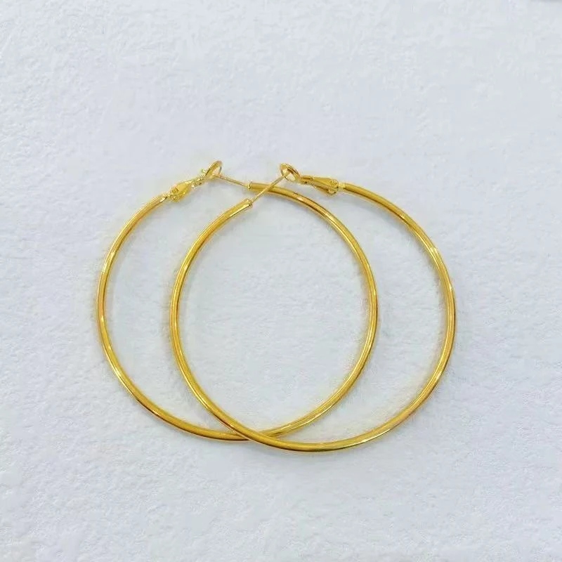 大静静优选 304耳环女经典个性大耳圈耳饰 简约久不掉色首饰品