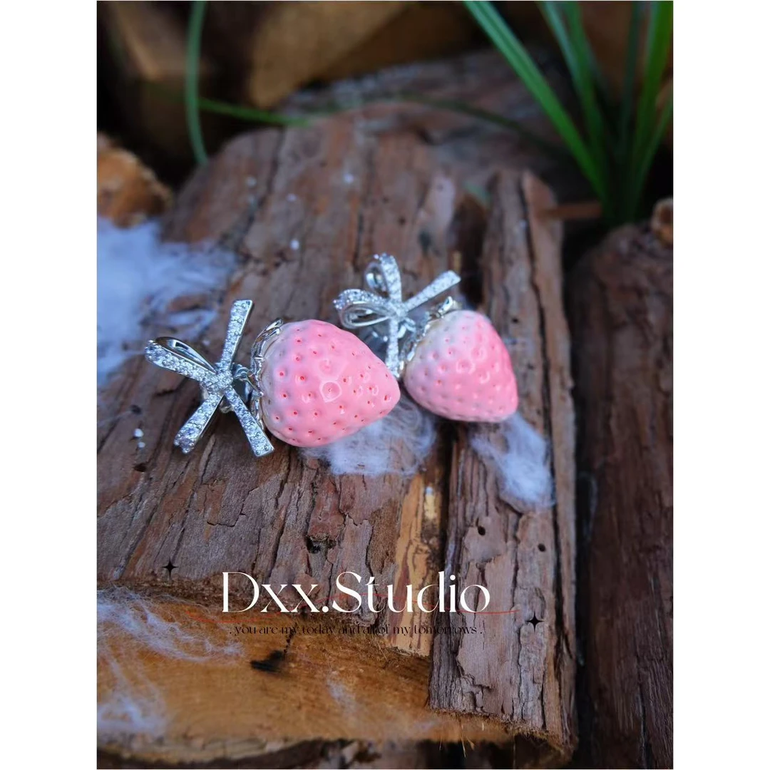 铜合金锆石耳饰 小众设计百搭ins【草莓】耳饰49746