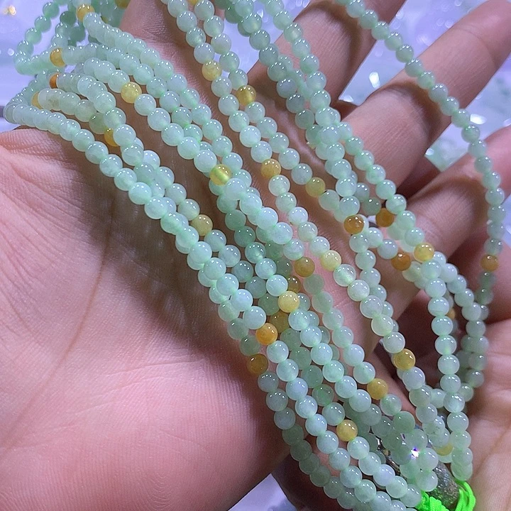 翡翠未镶嵌颈饰天然翡翠A货珠链多样性发货发其一