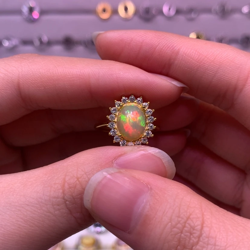 【闪购商品】欧泊戒指款式银S925镶嵌幕*~