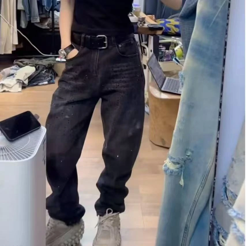 立体手工烫钻高货牛仔裤