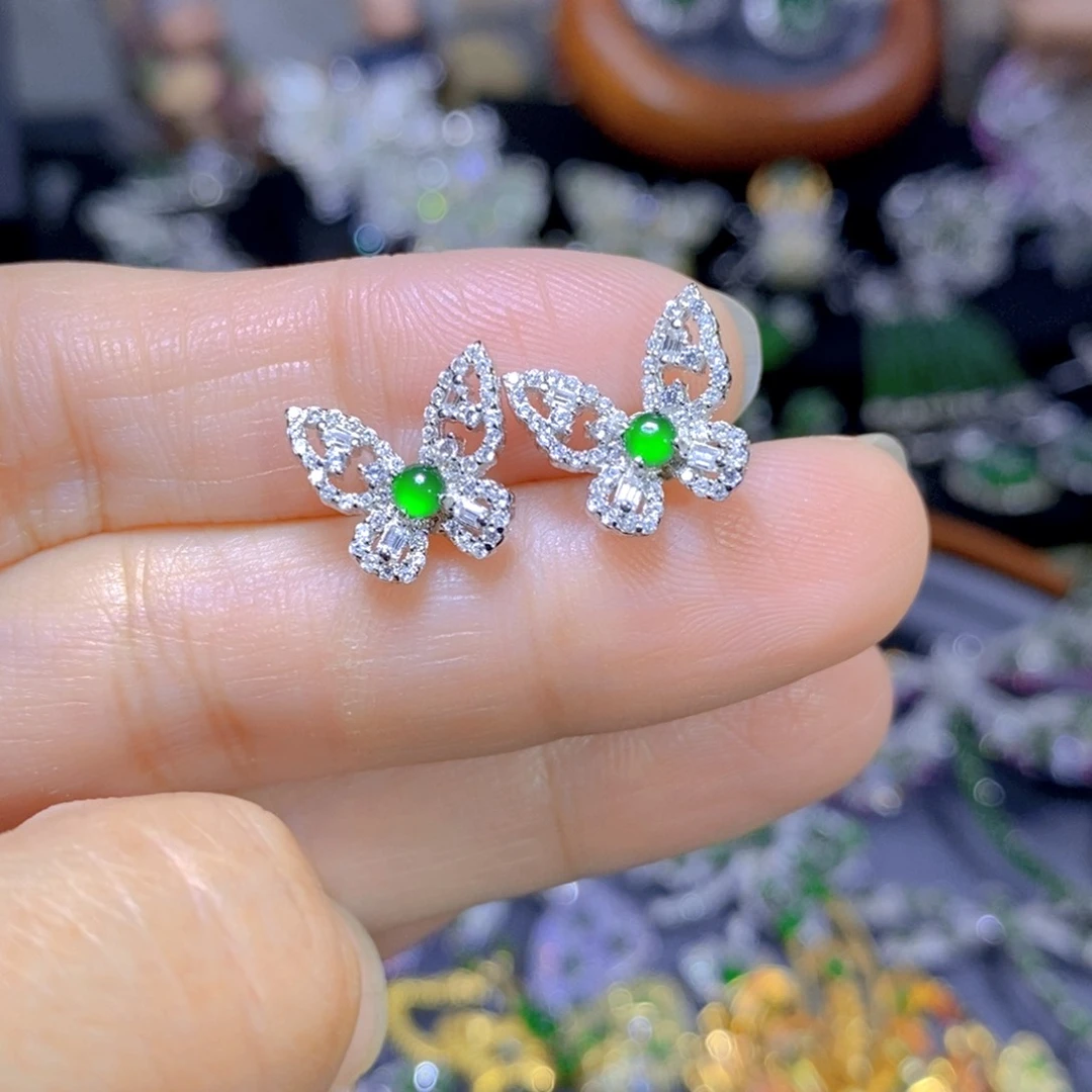 翡翠颈饰银S925镶嵌天然翡翠