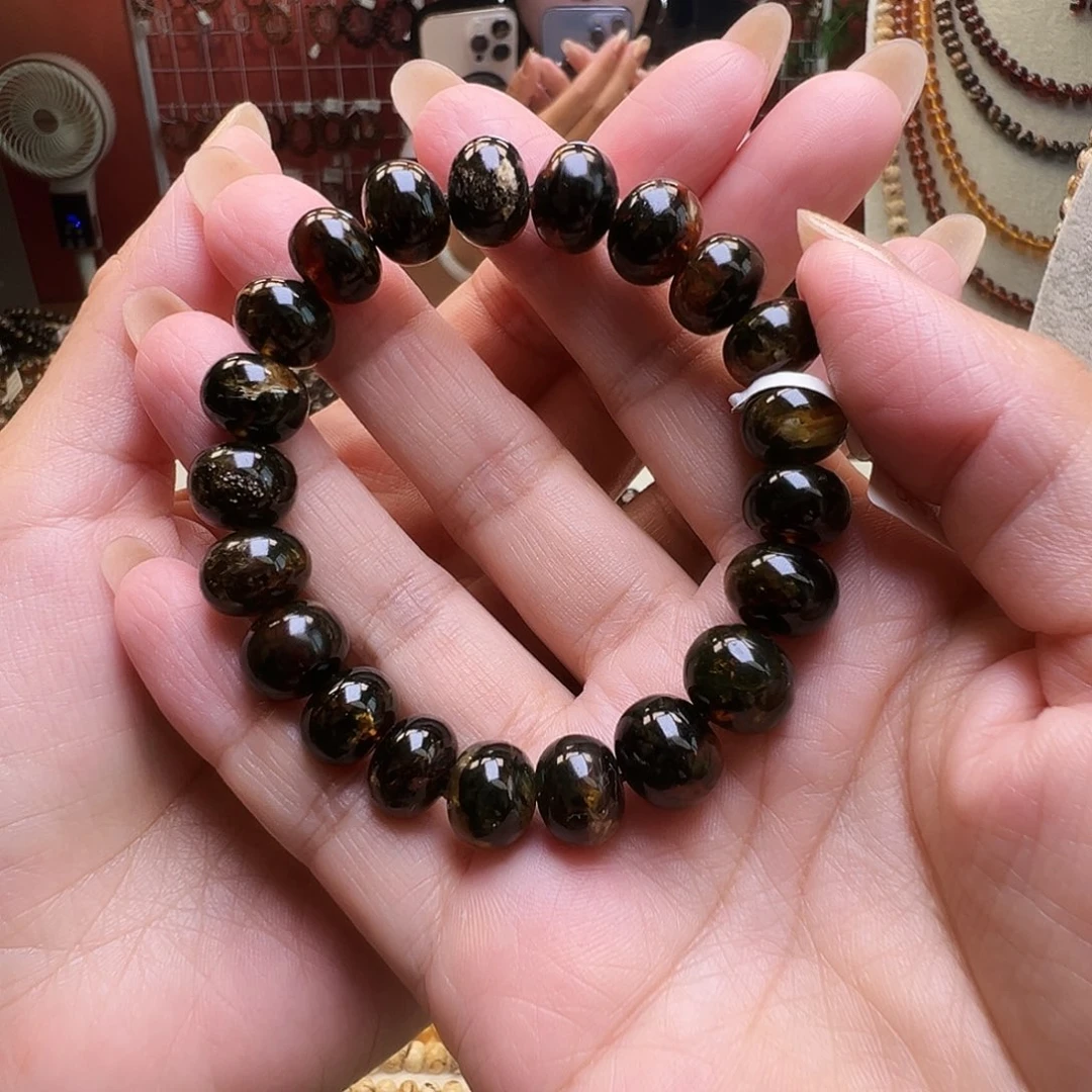 未镶嵌琥珀裸石抚顺琥珀11黑花