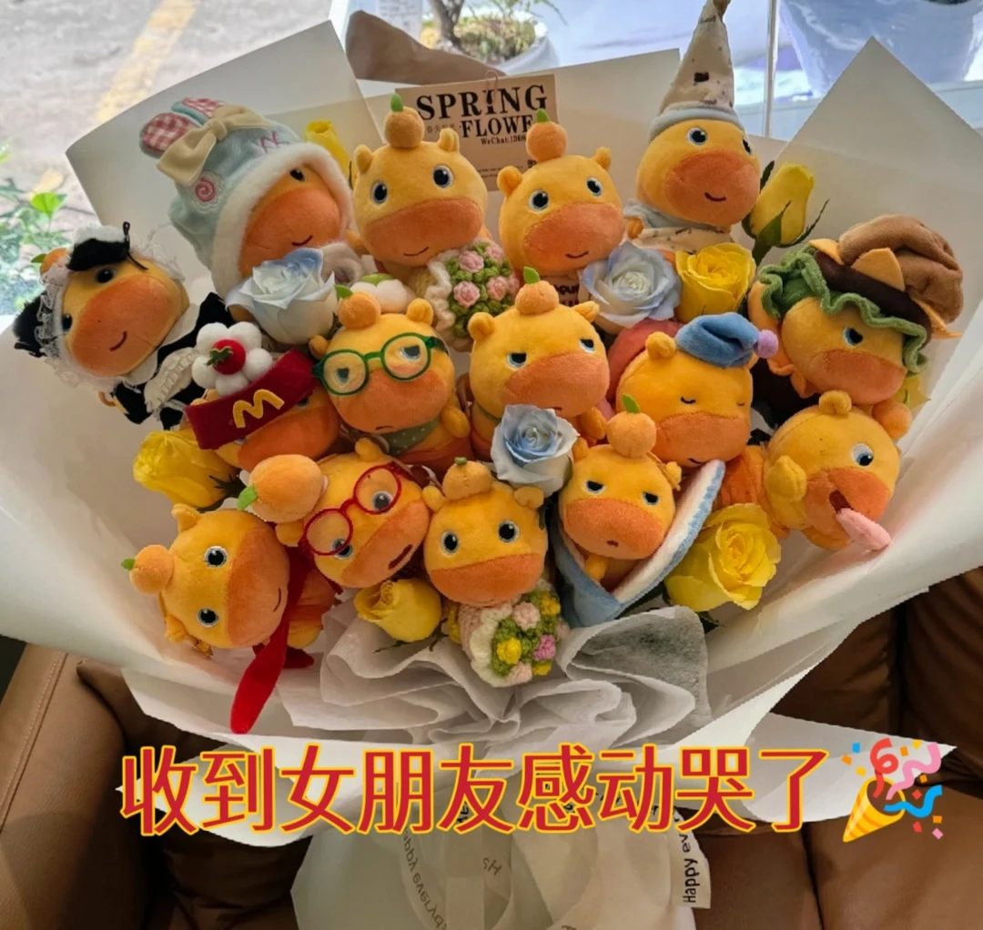 新款多爱噜噜水豚玩偶可爱棉花娃娃可换装毛绒挂件衣服创意礼物