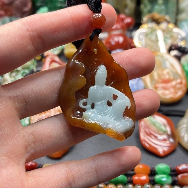 我***你翡翠未镶嵌挂件观音挂件