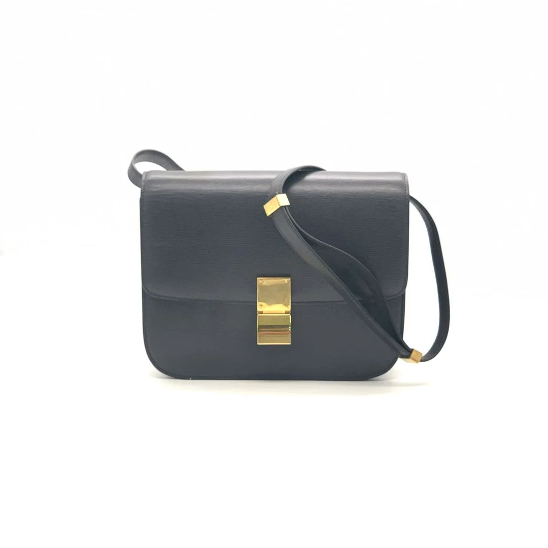 95新 Celine/思琳 深灰色中号box盒子包
