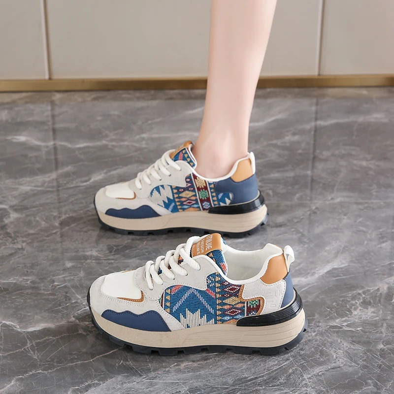 女鞋真皮复古德训鞋2025新款夏季爆款34码百搭学生厚软底运动板鞋