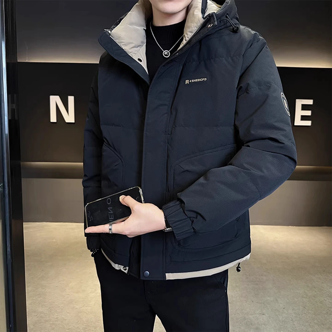 潮牌男士羽绒服男款秋冬季2025新款高端连帽防寒加厚美式休闲外套