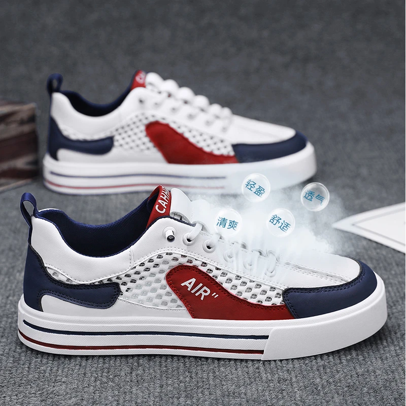 【设计师款】男鞋2025春季新款百搭休闲网面鞋时尚透气板鞋街头潮鞋