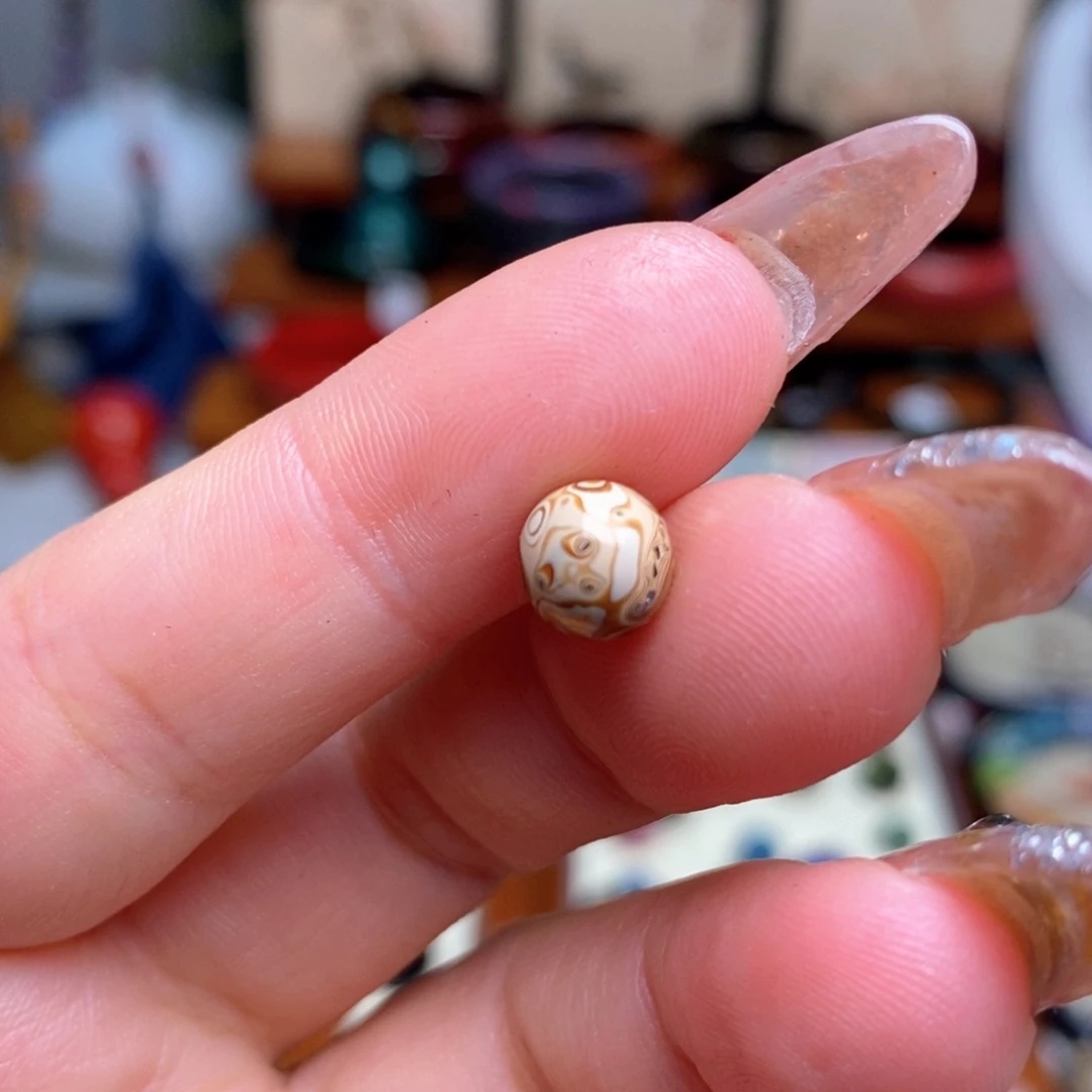 大漆珠6mm犀皮纹精品单珠