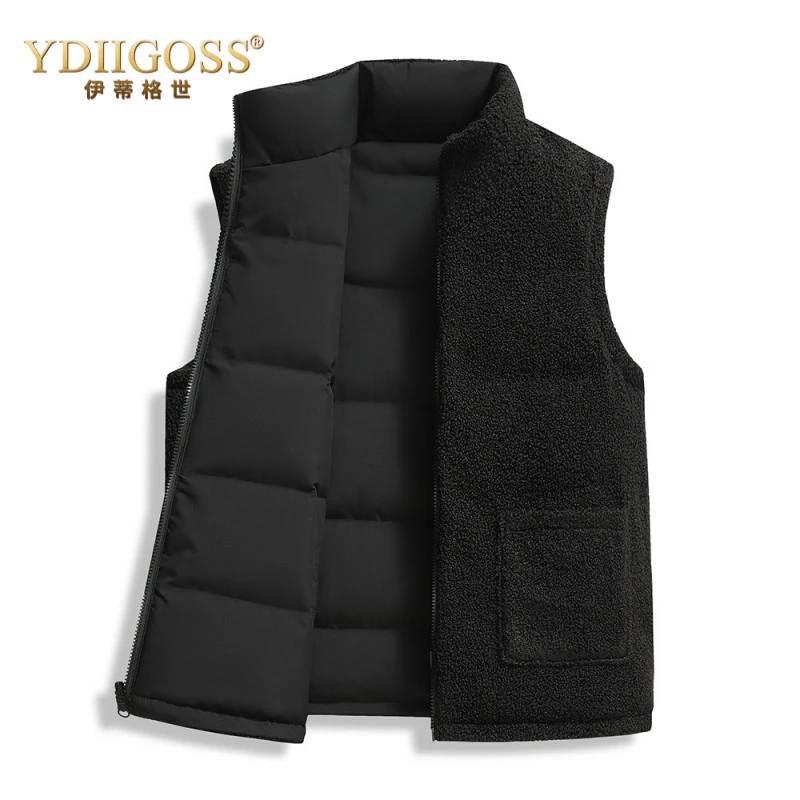YDIIGOSS羽绒马甲男士双面穿中年时尚休闲保暖坎肩鸭绒背心男