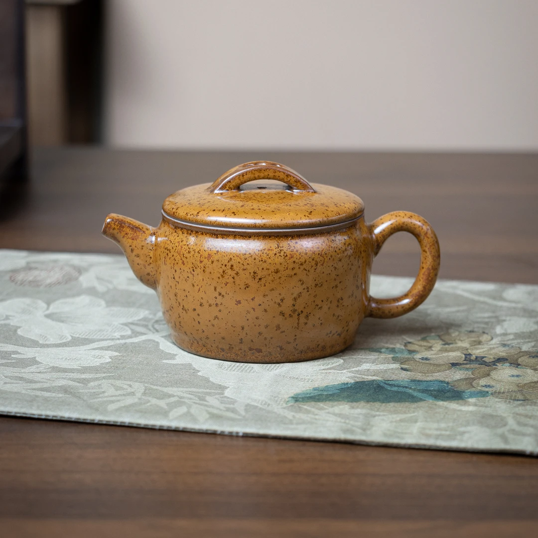 【境悟器】黄金釉汉瓦壶.1442.创意中式复古茶壶泡茶器茶具.SL