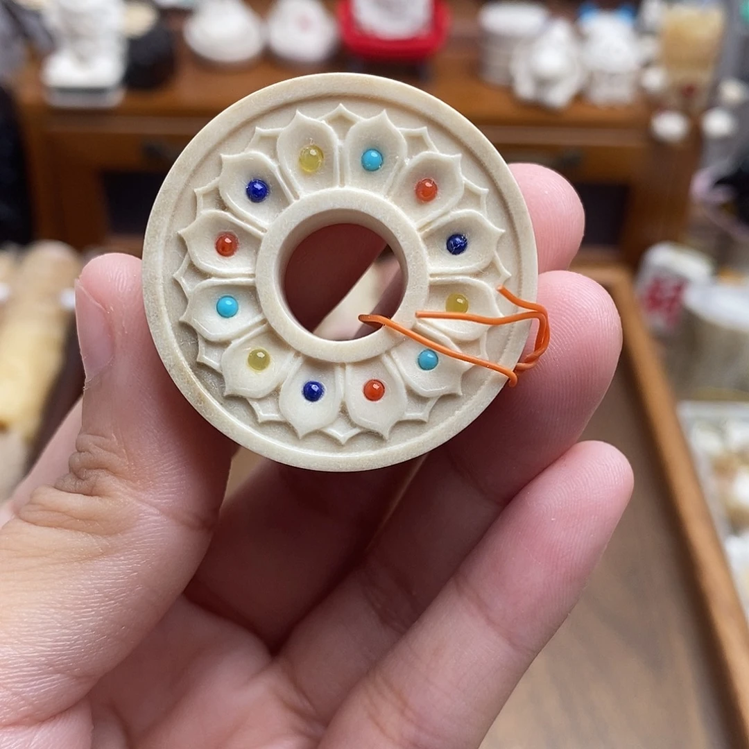 鹿骨把件c16小多宝圈