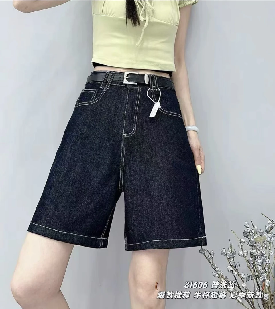 百搭显瘦直筒高腰休闲夏季宽松牛仔阔腿短裤薄款