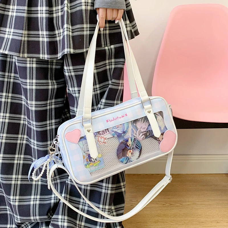 禾果铺子日系百搭学院女JK制服拼色单肩斜挎痛包软妹学生二次元包