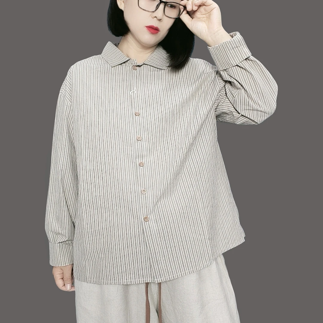 日系复古格子衬衫女长袖宽松慵懒风显瘦叠穿百搭上衣