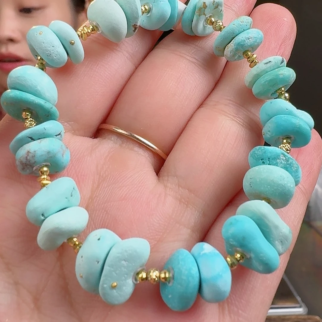 绿松石珠宝奇石18K金镶嵌