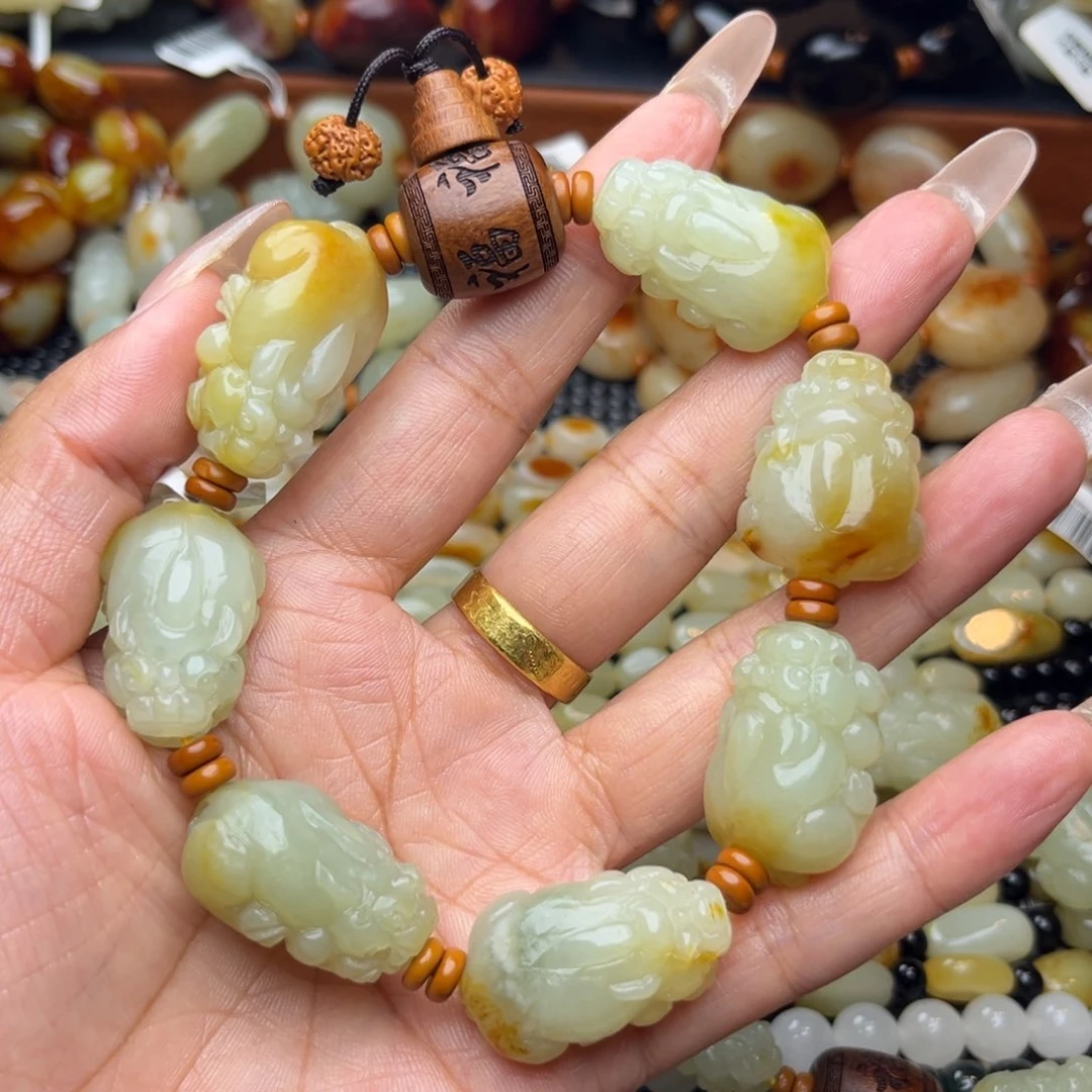 用***1手链未镶嵌和田玉（糖玉）