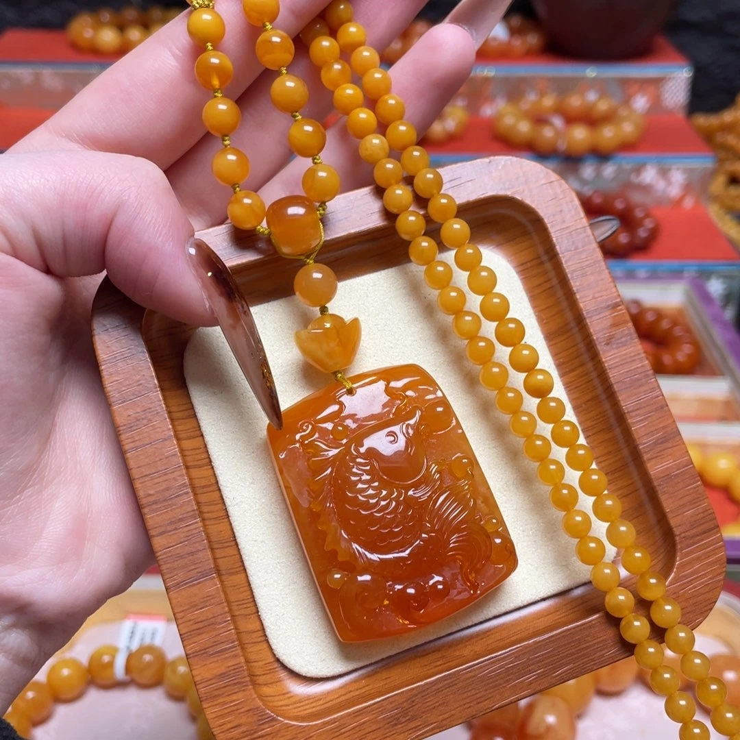 蜜蜡未镶嵌颈饰项链