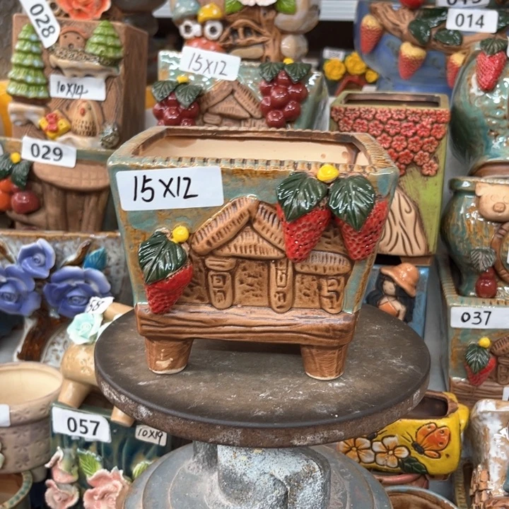 紫砂花盆粗陶材质多肉花盆