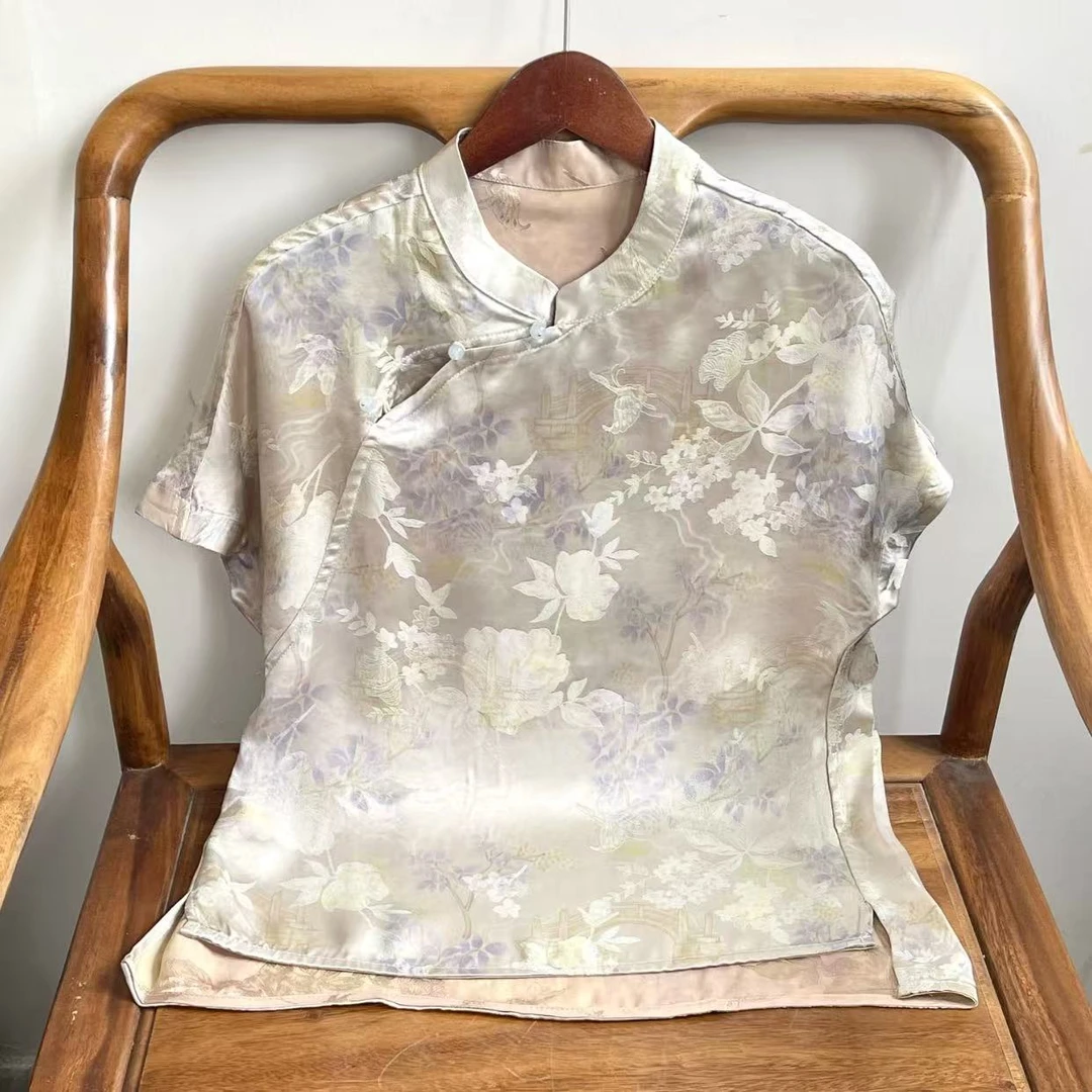 《听风月-小衫》新中式国风提花女士百搭小衫