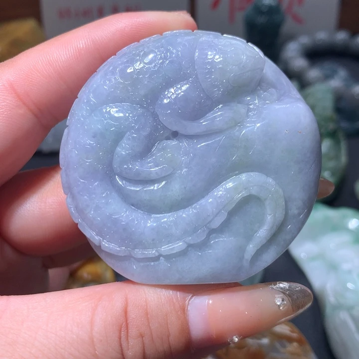 翡翠未镶嵌颈饰保真天然A货翡翠