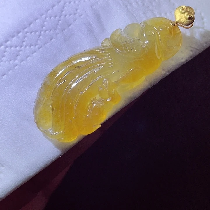 颈饰18K金镶嵌翡翠翡翠