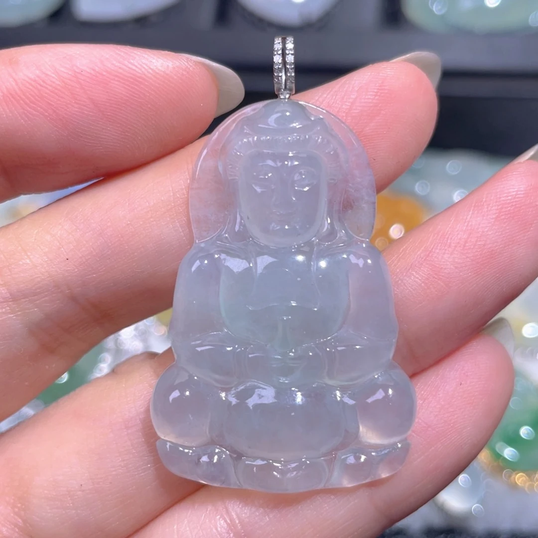 颈饰18K金镶嵌翡翠翡翠