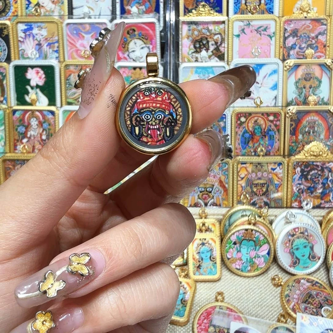 吊坠热贡纯手绘唐卡非遗文化