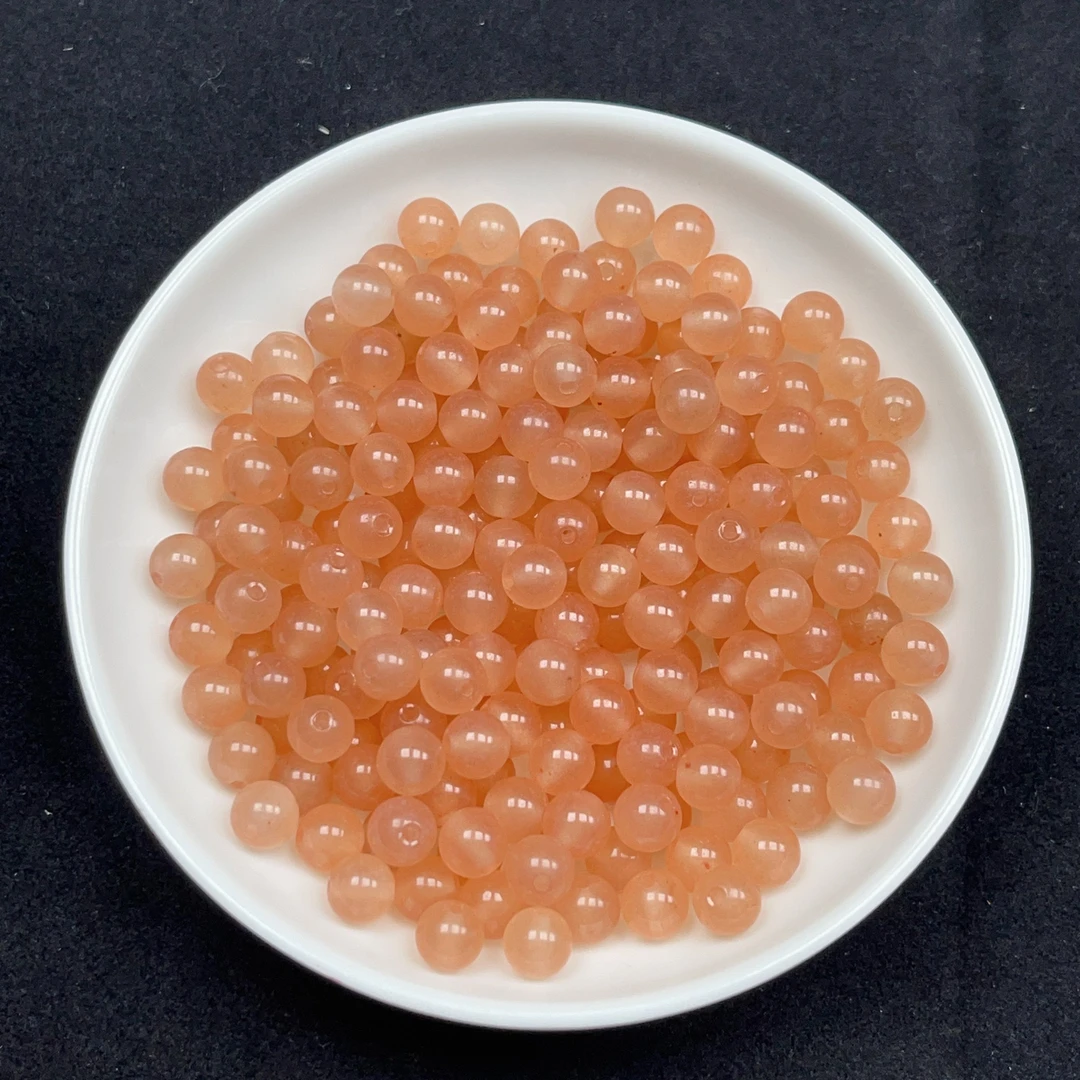 和田玉藕粉N176卡8mm25颗