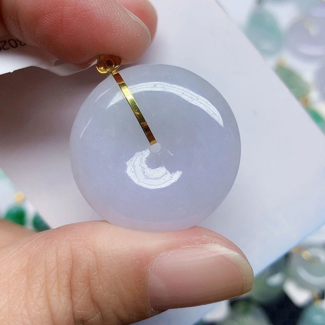 翡翠18K金镶嵌颈饰355777