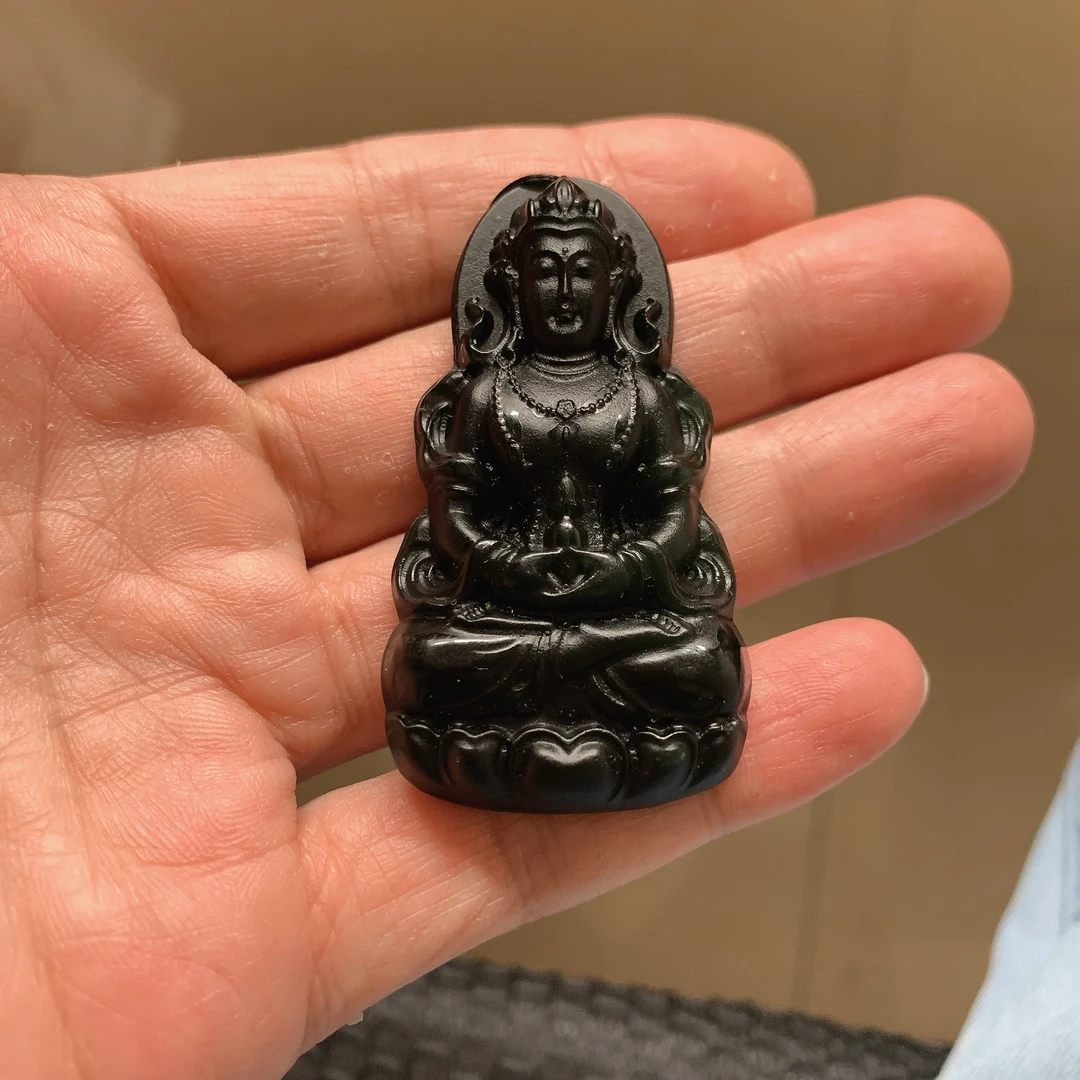 天然缅料a货 观音挂件695