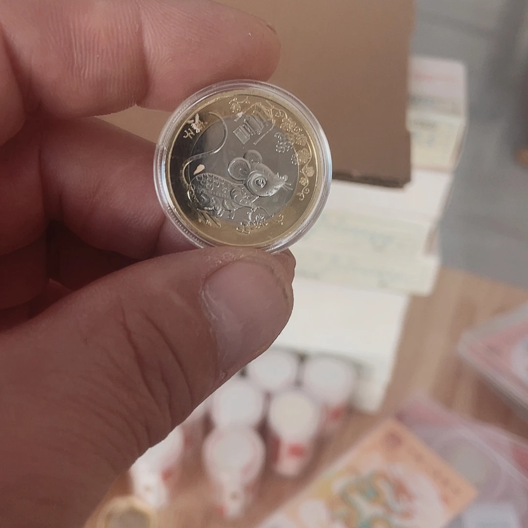 其他普通金属二轮鼠年纪念币单枚一枚