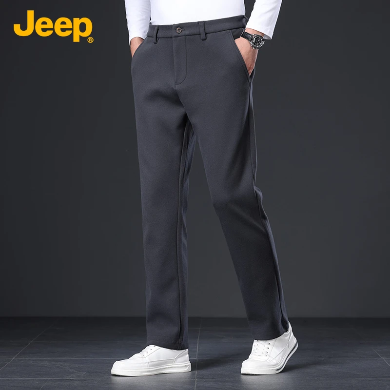 JEEP/吉普秋冬新款男士百搭舒适直筒裤日常宽松长裤休闲裤901