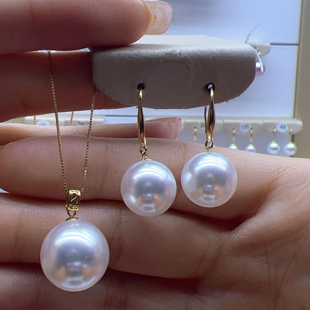 淡水珍珠吊坠(赠链)18K金镶嵌